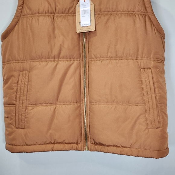 NWT Weatherproof Brown Quilted Vest with High Collar - Picture 3 of 8